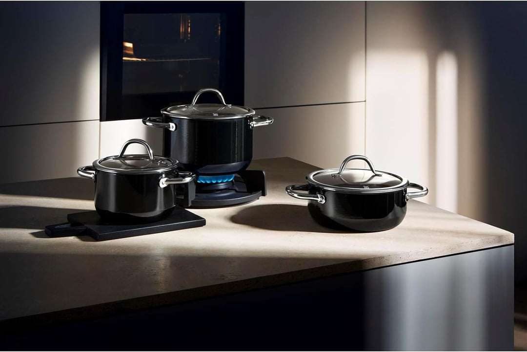 WMF Fusiontec Inspire Topfset Induktion 3-teilig, Kochtopf Set mit Glasdeckel, Induktions Töpfe Set,