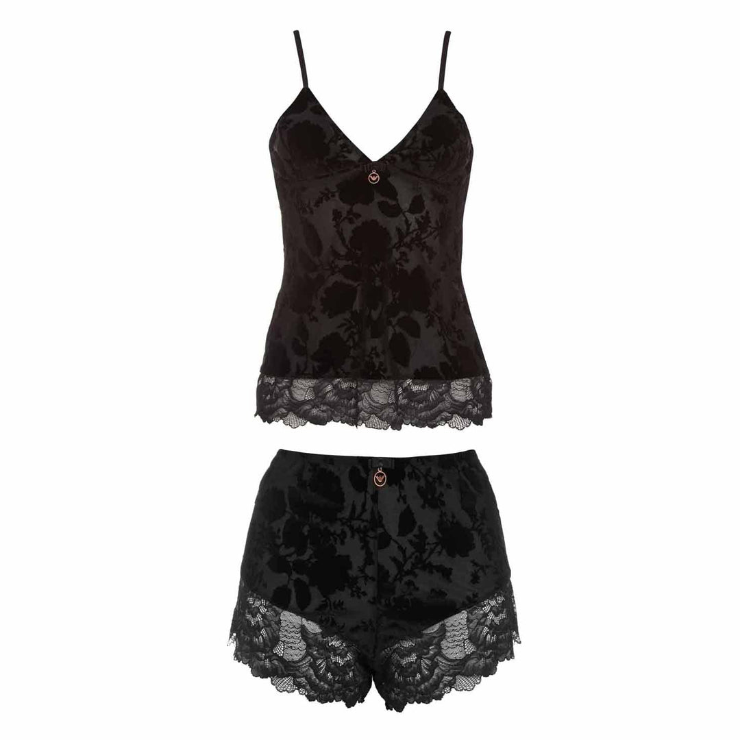 Emporio Armani Underwear Damen Eternal Lace Short Pajamas L Schwarz, L Schwarz