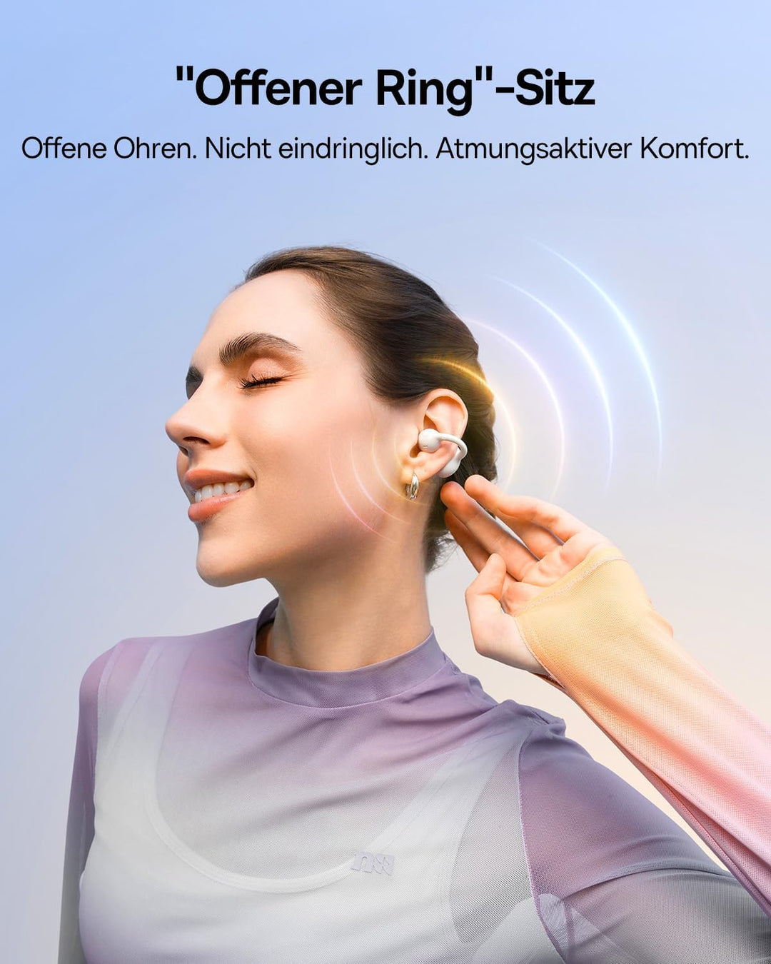 Baseus BC1 Open Ear Kopfhörer, Ohrclip mit Beeindruckender Klang, Adaptiver Bassverstärkung, Bluetoo