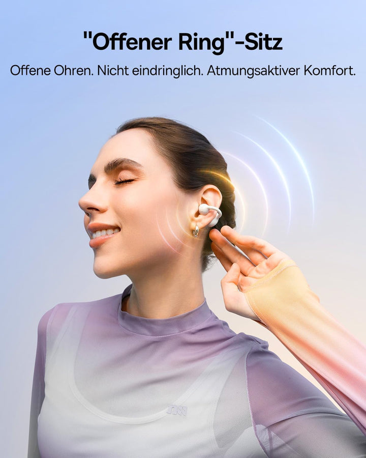 Baseus BC1 Open Ear Kopfhörer, Ohrclip mit Beeindruckender Klang, Adaptiver Bassverstärkung, Bluetoo