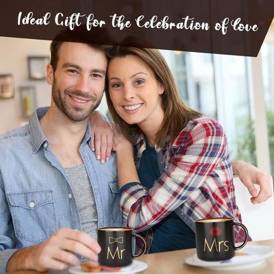 Mr Right und Mrs Always Right Paare Kaffeetassen Tassen Geschenke Set für Verlobung Hochzeit Brautdu
