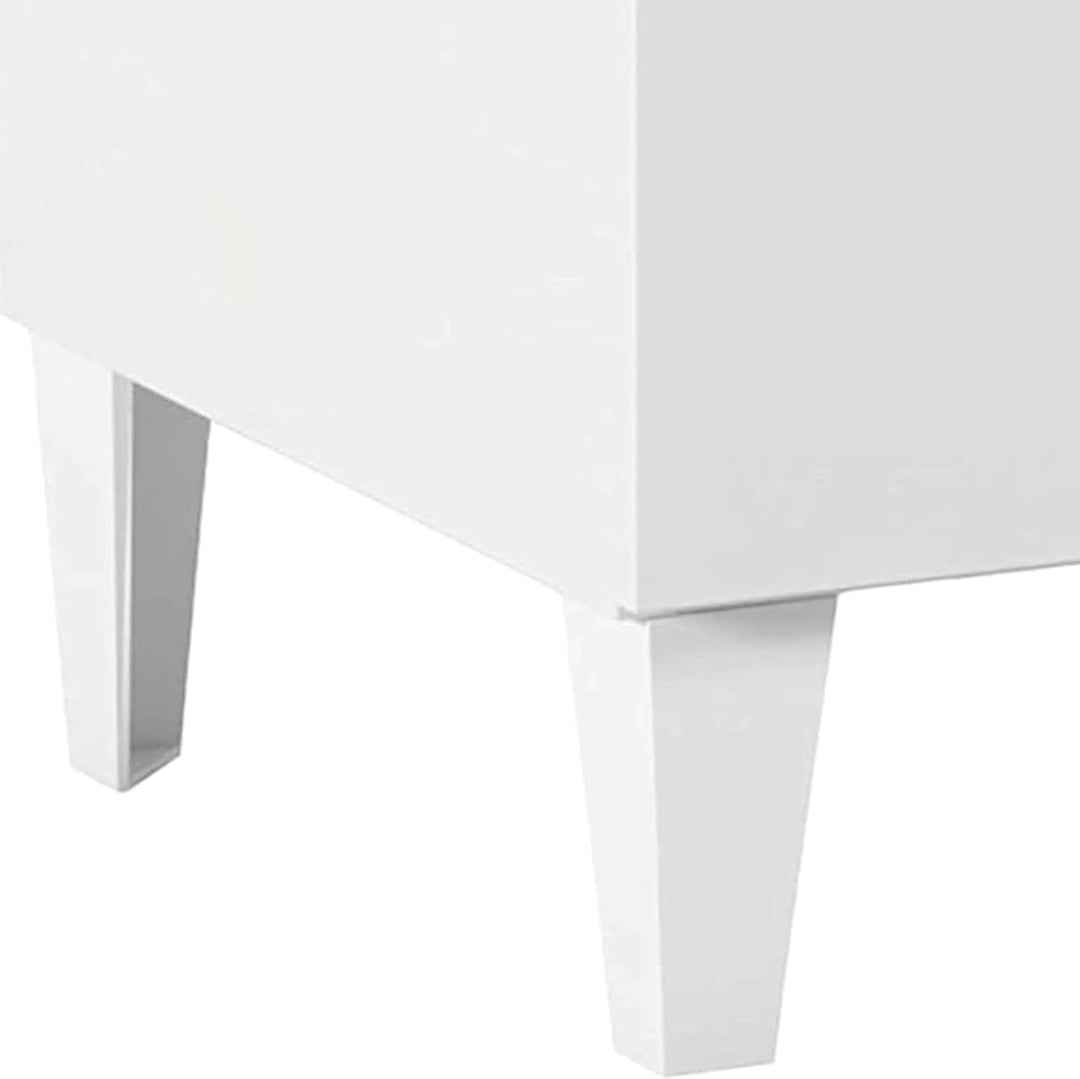 Nachttisch mit zwei Schubladen, glänzend weiss, 50 x 49 x 34 cm., Weiss
