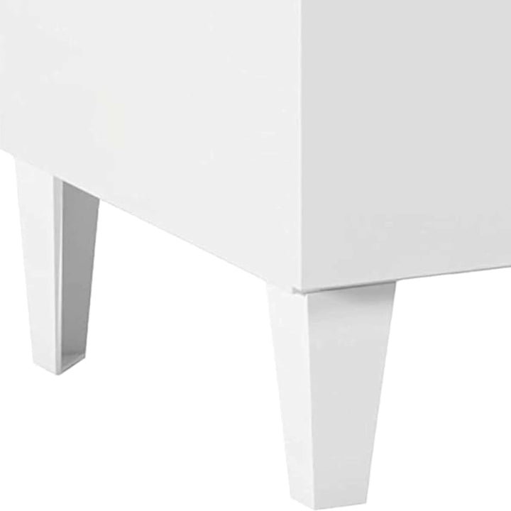 Nachttisch mit zwei Schubladen, glänzend weiss, 50 x 49 x 34 cm., Weiss