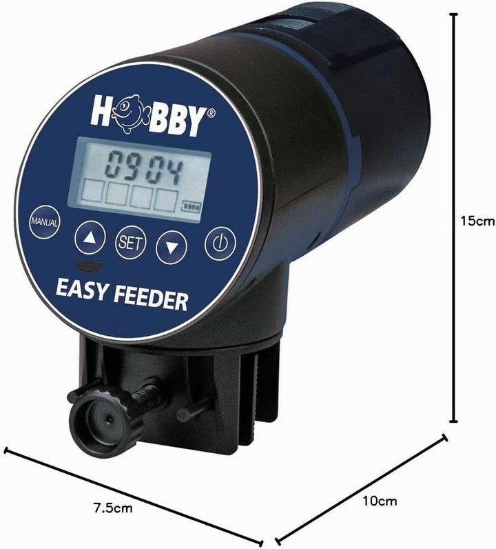 Hobby 10810 Easy Feeder, programmierbarer Futterautomat für Aquarien, blau-schwarz