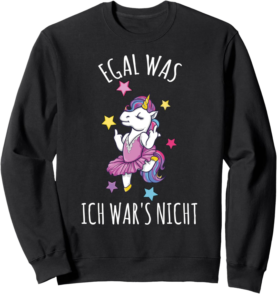 Egal Was Ich War's Nicht Lustiges Einhorn Statement Spruch Sweatshirt