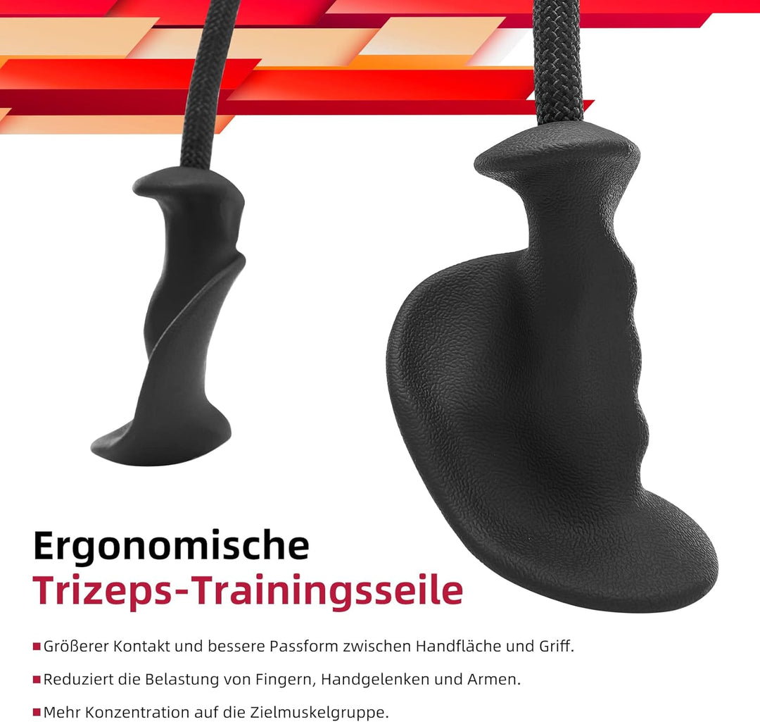 JASPORT Ergonomisches Trizeps-Seil für Indoor krafttraining für das Training von Trizeps, Rüchen, Ba