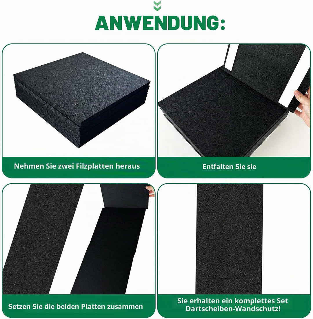 KEAGAN Dartboard-Wandschutz, Filz-Dartboard-Wandschutz, selbstklebend, gespleisst, Wandumrandung für
