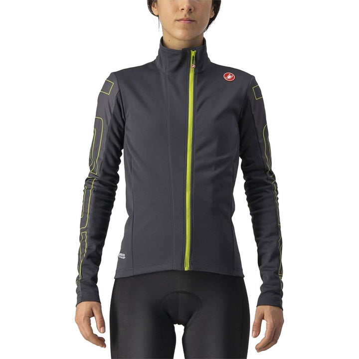 CASTELLI Damen Transition W Jacket Jacket L DARK GRAY/BRILLIANT YELLOW, L DARK GRAY/BRILLIANT YELLOW