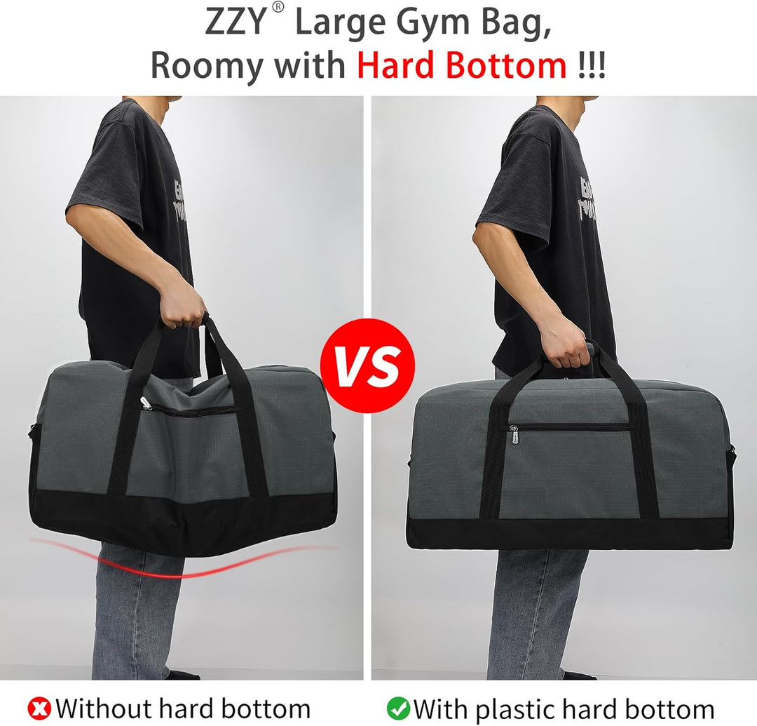 ZZY 55L Sporttasche Herren Gym Sport Tasche - 25 Zoll Reisetasche Duffle Bag mit Hartboden für Woche