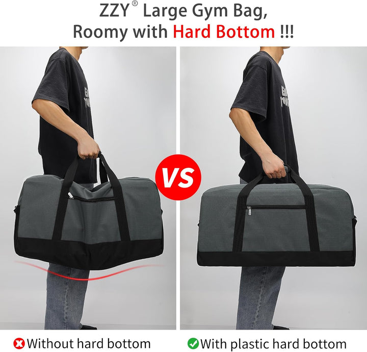 ZZY 55L Sporttasche Herren Gym Sport Tasche - 25 Zoll Reisetasche Duffle Bag mit Hartboden für Woche