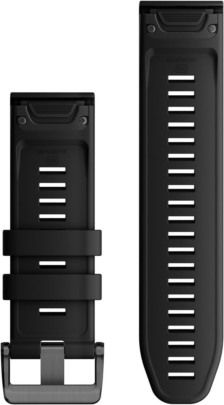 Garmin Quickfit Armband, 26mm, Silikon, Schwarz, passend für Fenix 5X/6X/7X Serie, Enduro 1/2, Tacti