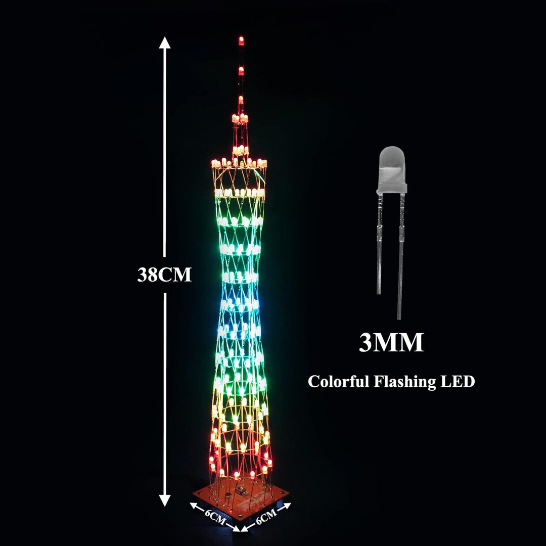 GZT-12 Led Canton Tower Modell DIY Elektronik Kit, LED Würfel Modell Handgemachtes Lötprojekt Kit (G