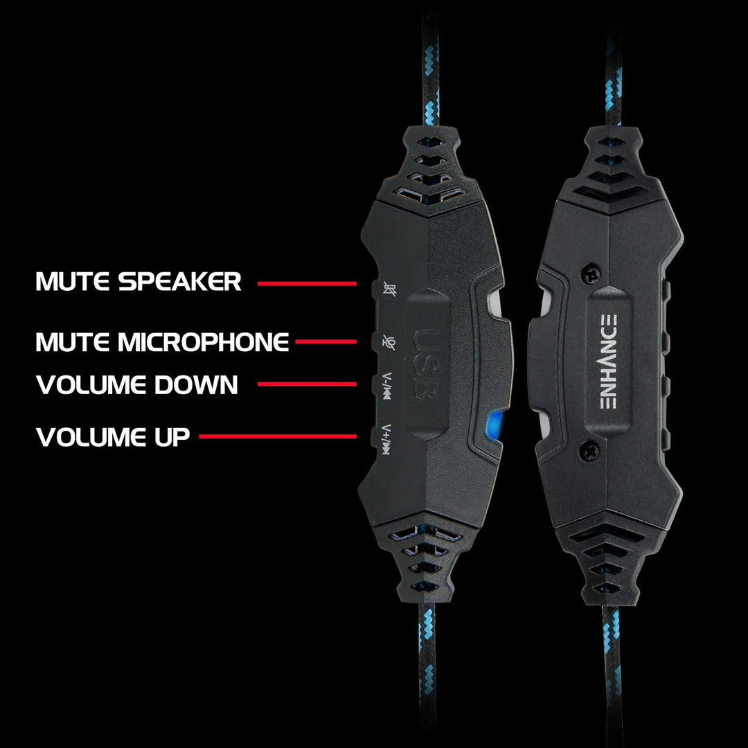 Enhance Gaming-Headset für PS4 mit 7.1-Surround-Sound – Voltaic PRO Esports-Computerkopfhörer mit Mi