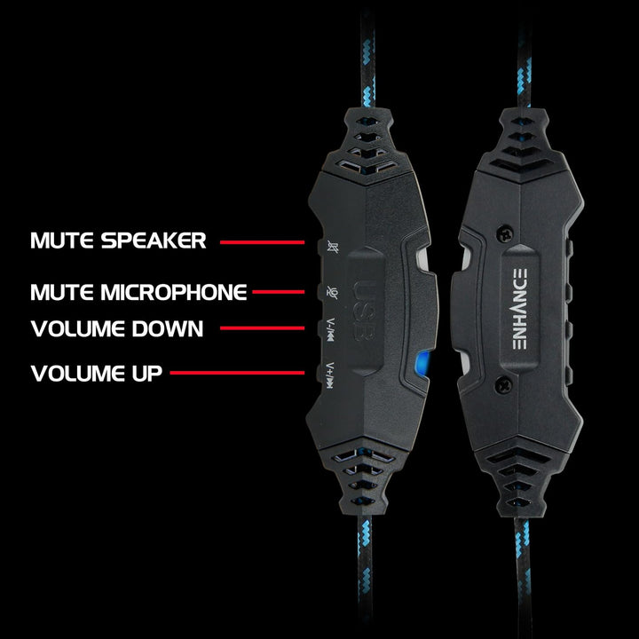 Enhance Gaming-Headset für PS4 mit 7.1-Surround-Sound – Voltaic PRO Esports-Computerkopfhörer mit Mi