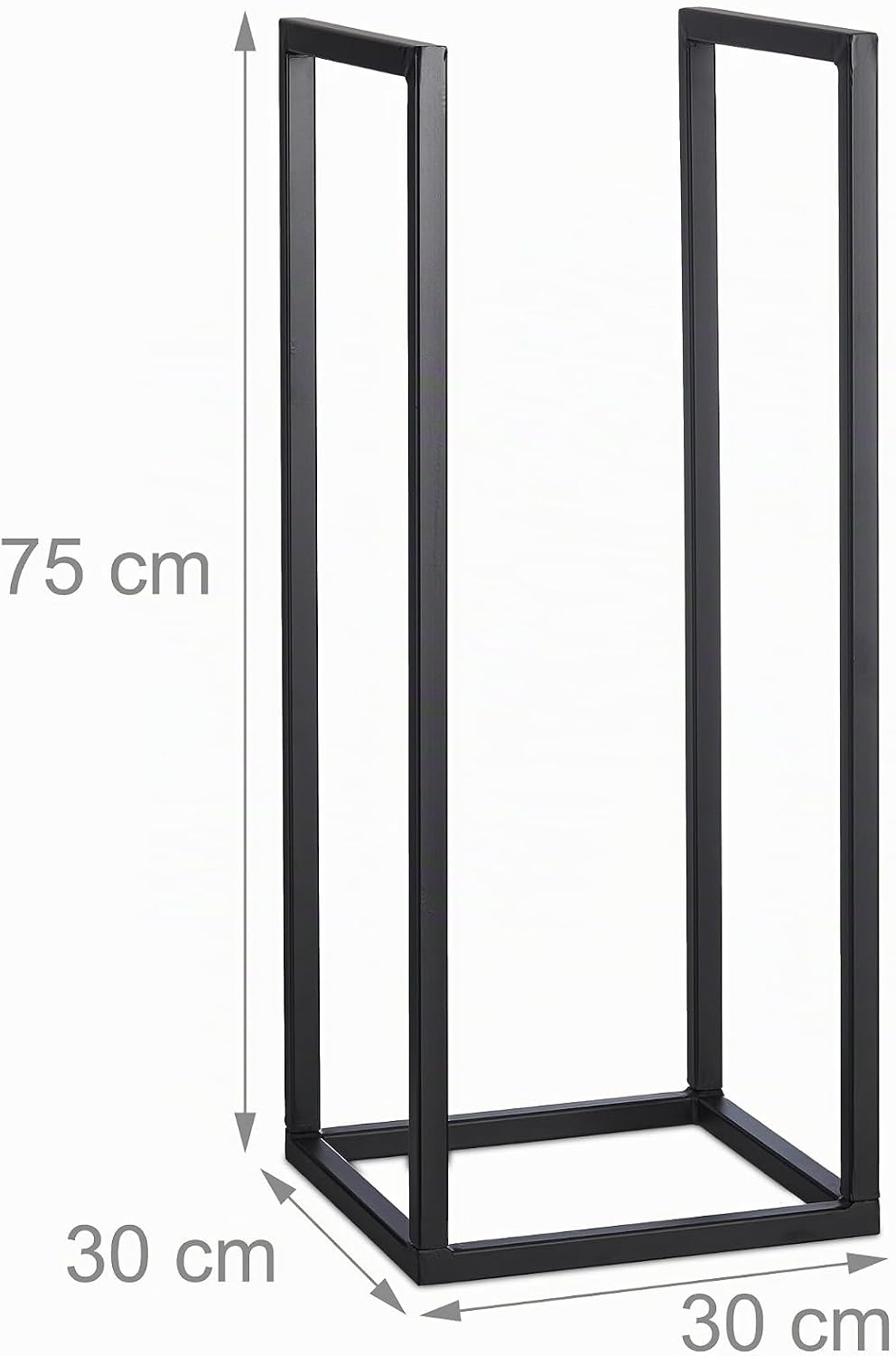 Relaxdays Kaminholzregal, Metall, HBT: 75x30x30 cm, Brennholzregal innen, für Feuerholz, Stapelholz,