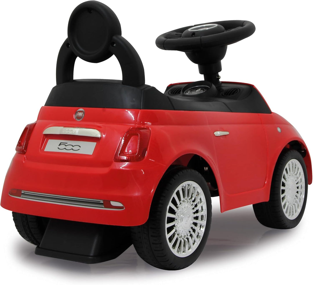 JAMARA 460326 - Rutscher FIAT 500 rot - offiziell lizenziert, Kofferraum unter der Sitzfläche, Schub