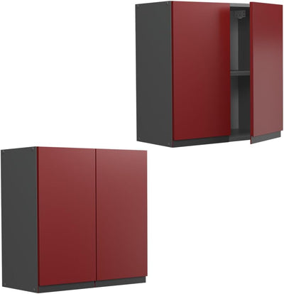 Vicco Hängeschrank R-Line, Rot/Anthrazit, 60 cm J-Shape Rot Hängeschrank 60 cm, Rot Hängeschrank 60