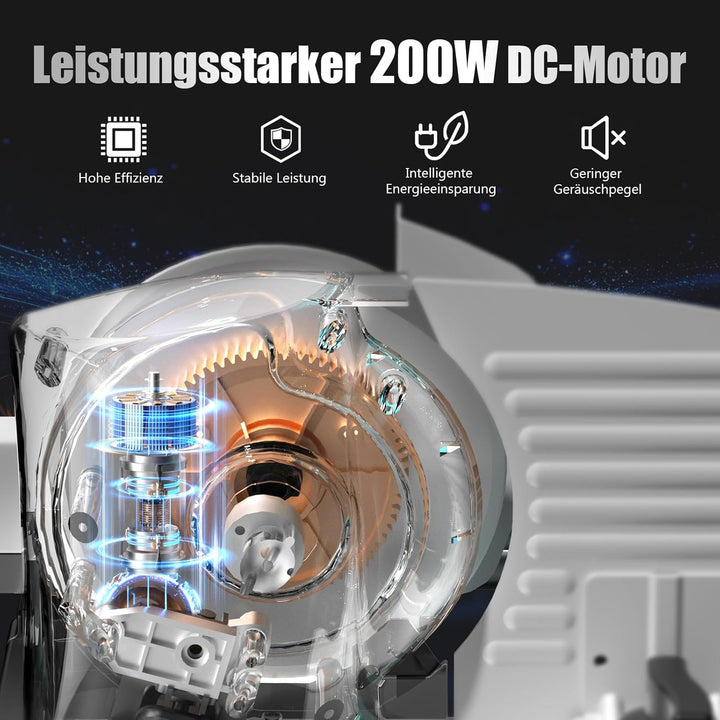 YASHE Allesschneider Mit Leisem DC-Motor 200W, Elektrischer Aufschnittschneider Mit Abnehmbaren 19CM