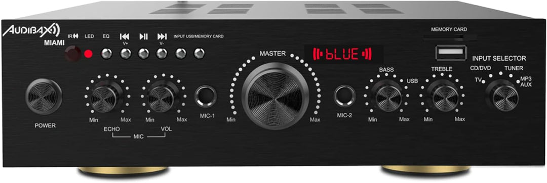 Audibax Miami Amplificador Karaoke Bluetooth 100W + 100W. Mando a distancia
