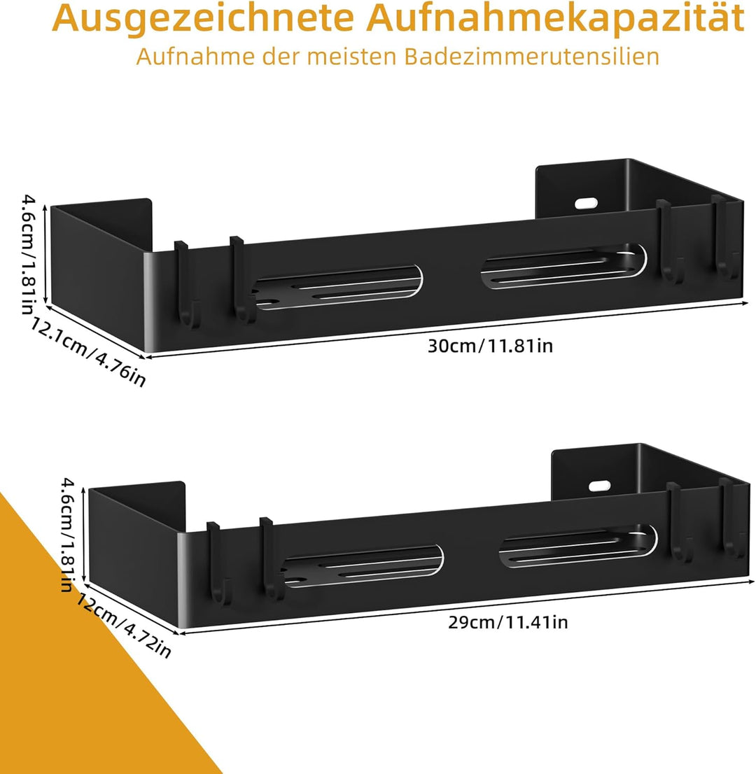 Duschablage ohne Bohren, Rostfreie Duschregal ohne Bohren, Badezimmer Organizer mit Grosser Kapazitä