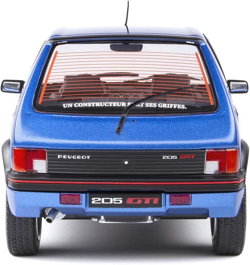 Solido 421186300 Peugeot 205 GTI, 1.9 L, MK1, 1988, Modellauto, Massstab 1:18, blau, Gelb/Rot/Schwar