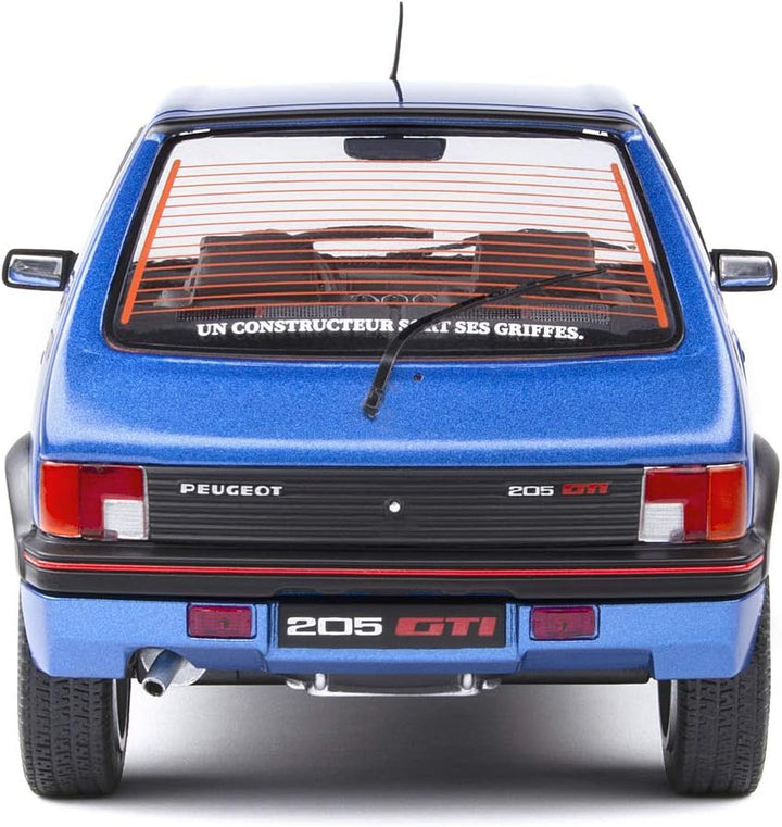 Solido 421186300 Peugeot 205 GTI, 1.9 L, MK1, 1988, Modellauto, Massstab 1:18, blau, Gelb/Rot/Schwar