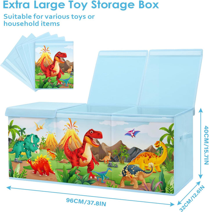 Extra Gross Aufbewahrungsbox mit Deckel Kinder, Zusammenklappbare Oxford-Spielzeugkiste mit Griff fü