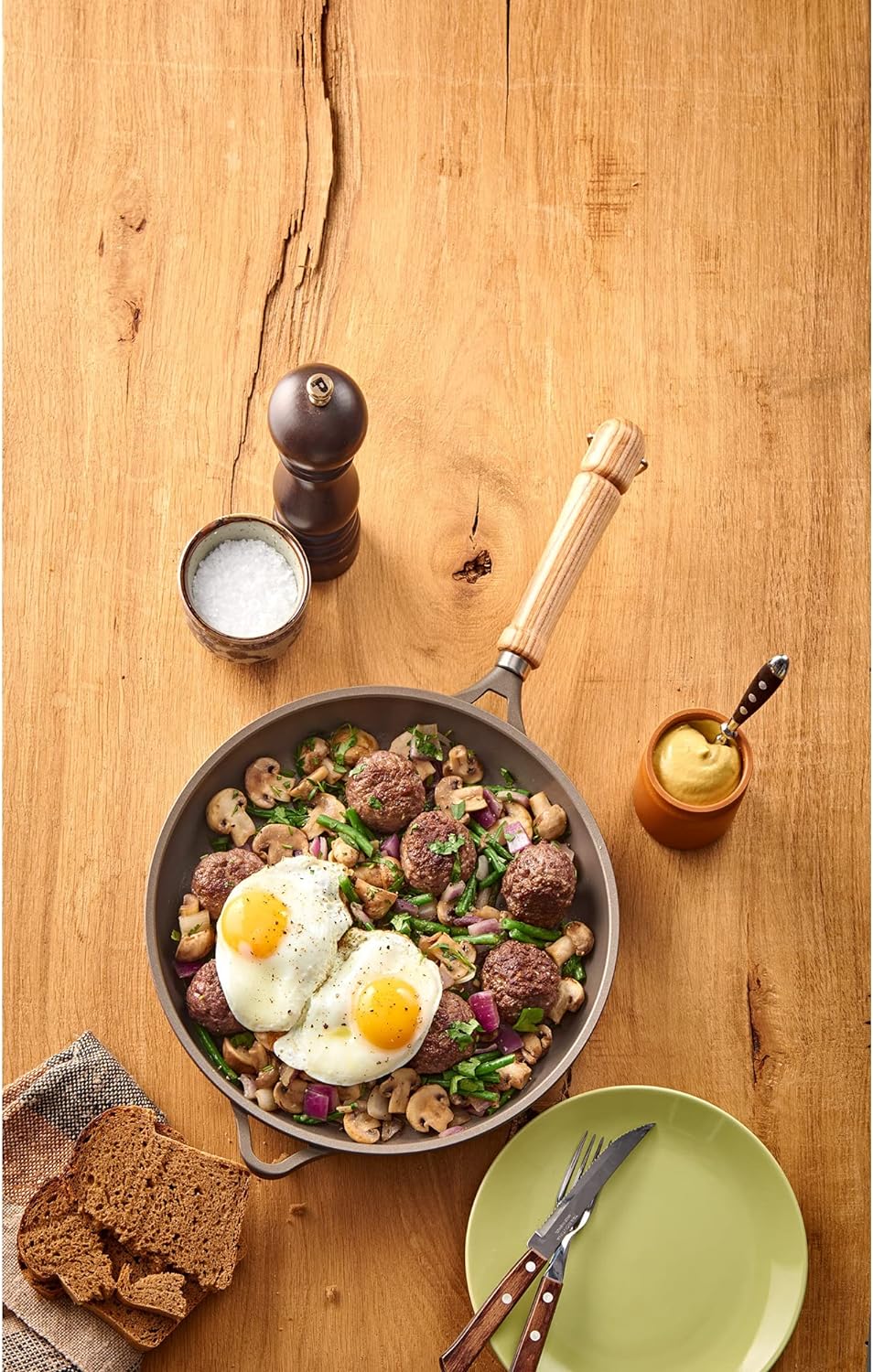 Berndes Bonanza Induction Kasserolle mit einem Griff mit Deckel 18 cm, Aluminium 18/10 Stahl indukti