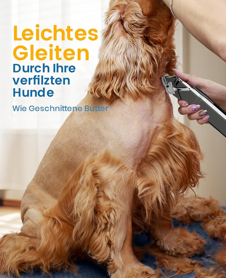 oneisall 3 in 1 Hundeschermaschine dickes/dichtes Fell+Hundestaubsauger mit Bürste, Super Saugkraft