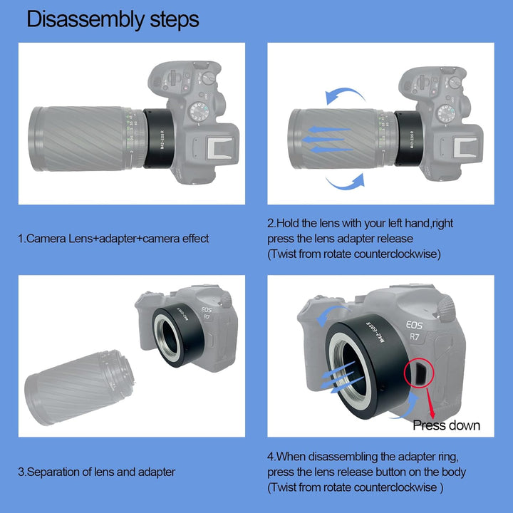 M42-EOS R Objektivadapter Adapterring auf M42 (42x1mm) Schraubbefestigung Objektiv Kompatibel für Ca