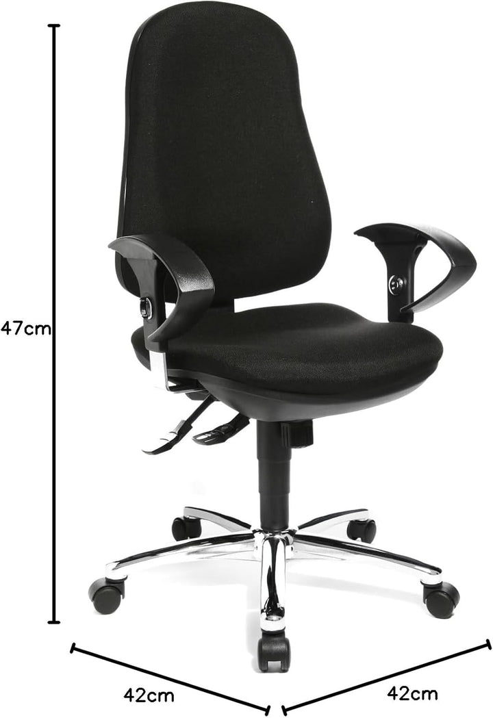 Topstar Support SY, ergonomischer Bürostuhl, Schreibtischstuhl, inkl. höhenverstellbare Armlehnen, B
