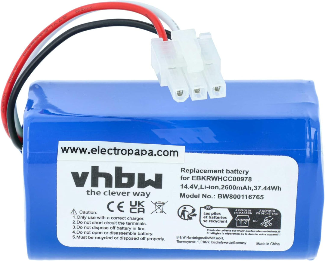 vhbw Akku kompatibel mit Yujin Robot iClebo Smart YCR-M04-1, YCR-M05-10 Staubsauger Home Cleaner Hei