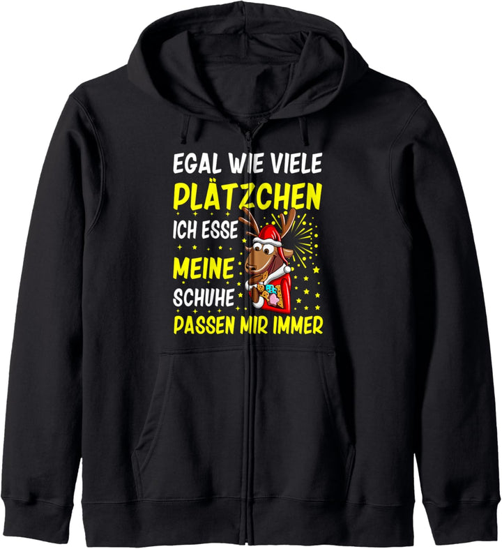 "Egal wie viele Plätzchen ich esse" lustiges Weihnachten Kapuzenjacke