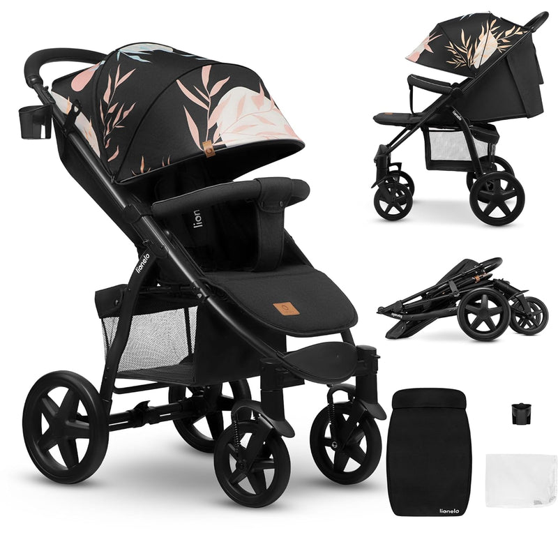 LIONELO Annet Plus Buggy bis 22 kg mit Liegefunktion, Kinderwagen klein zusammenklappbar mit Zubehör