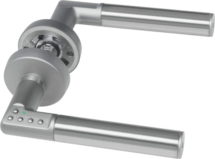 ASSA ABLOY digitaler Türbeschlag Code Handle DIN Rechts - Zimmertürbeschlag mit PIN-Code - Silber