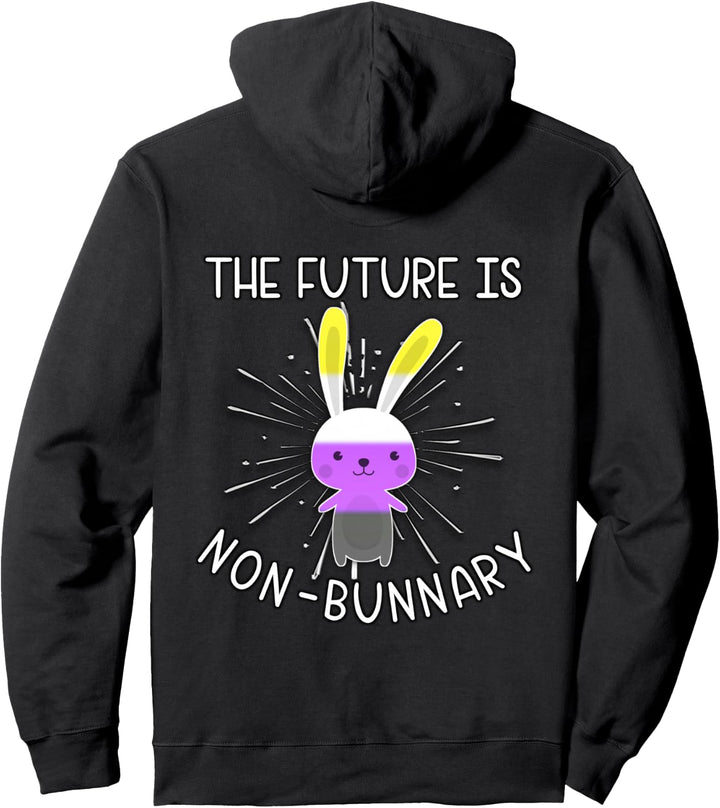 Die Zukunft ist nicht binär Non Bunnary Enby NB Queer Pullover Hoodie