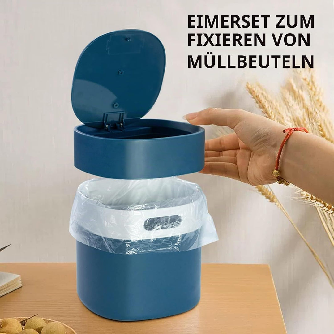 MAJOYLIFE Tischmülleimer mit Deckel,2 Liter,Mini Mülleimer für Schreibtisch,Frisiertisch,Nachttisch