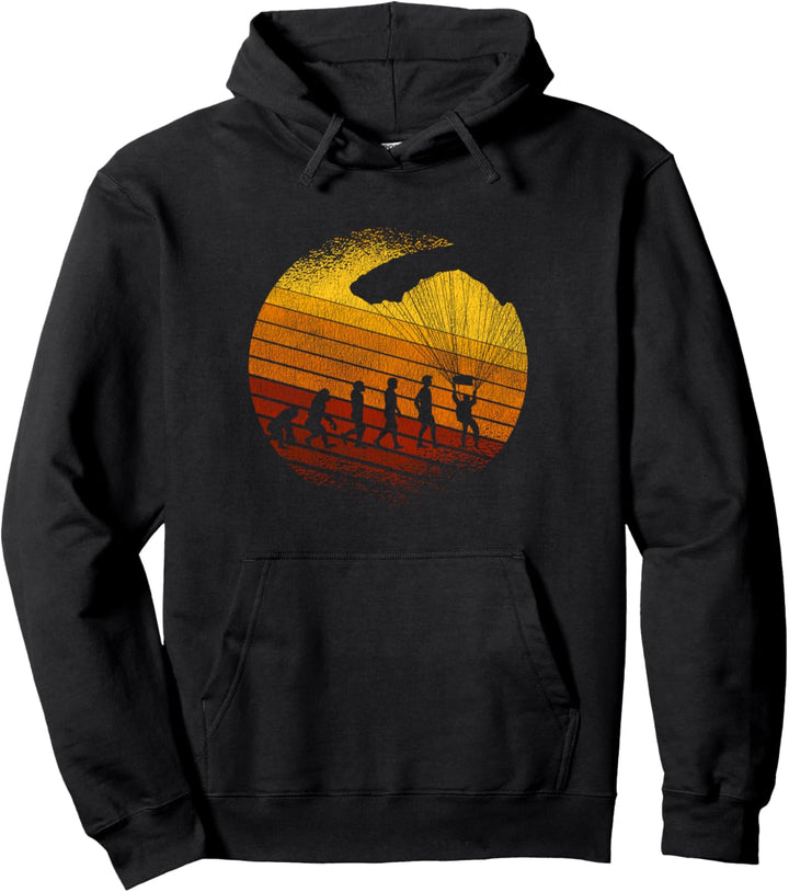 Herzschlag Paragleiter Vintage Paragliding Evolution Berge Pullover Hoodie