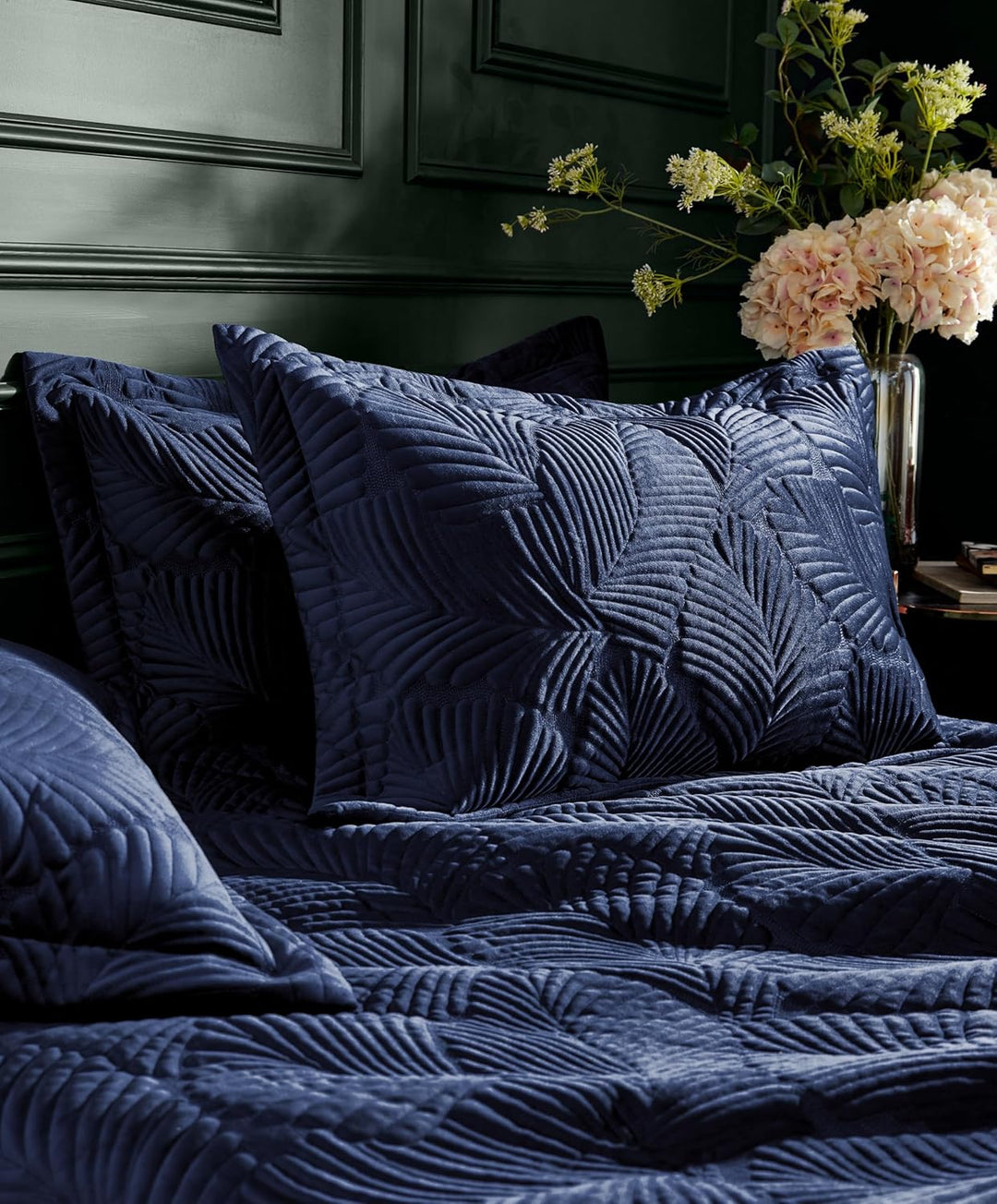 Paoletti Palmeria Gesteppte Bettdecke, Polyester, Navy, 260 x 220 cm 260 x 220 cm Navy, 260 x 220 cm