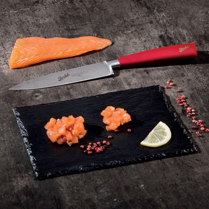 Van Berkel - Filetiermesser - Elegance Serie | Klingenlänge: 21 cm | Griff: Rot|*Blisterverpackung*