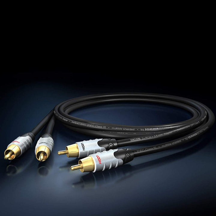 Hicon Ambience 3m Stereo Audio RCA Cinch Kabel OFC 3-fach geschirmt für Stereoanlagen Verstärker und