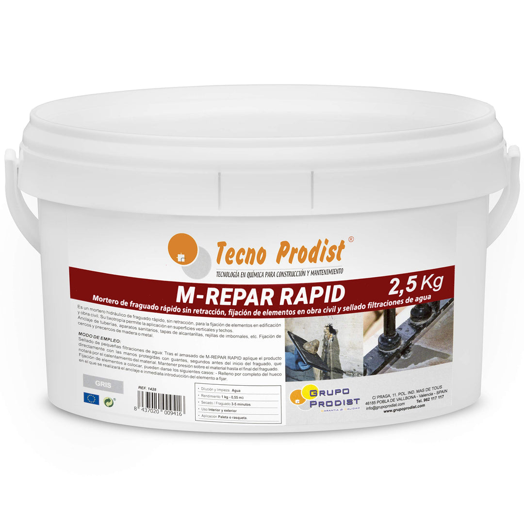 M-REPAR RAPID von Tecno Prodist - (2,5 Kg) Schnell abbindender Mörtel ohne Schrumpfung, zur Befestig