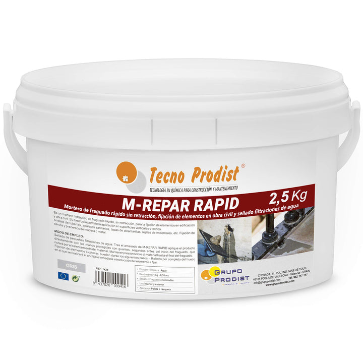M-REPAR RAPID von Tecno Prodist - (2,5 Kg) Schnell abbindender Mörtel ohne Schrumpfung, zur Befestig