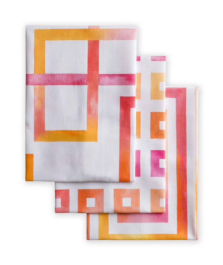 Maison d' Hermine Summer Maze 100% Baumwolle Set von 3 Multi-Purpose Küchenhandtuch | Bar Handtücher
