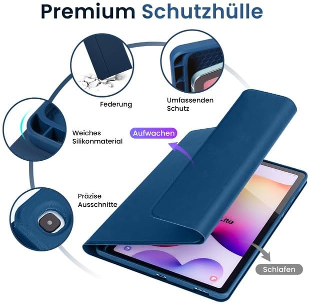 LAMA Tastaturhülle mit Maus für Samsung Galaxy Tab S6 Lite, Hülle mit Tastatur für Tab S6 Lite 10,4“