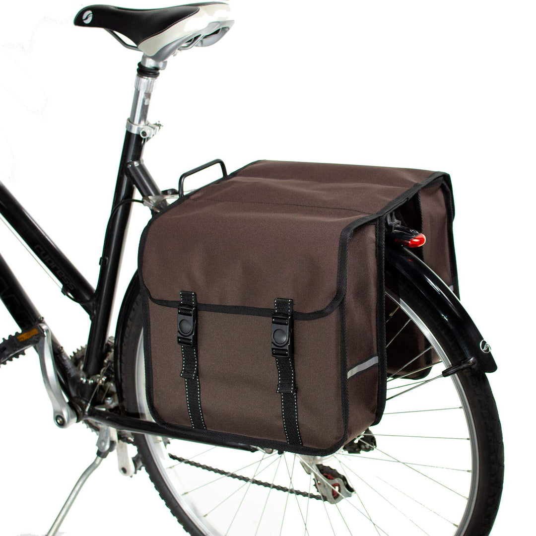 BikyBag Classic - Fahrrad Doppelpacktaschen für Fahrradheckträger (Braun) Einheitsgrösse Braun, Einh