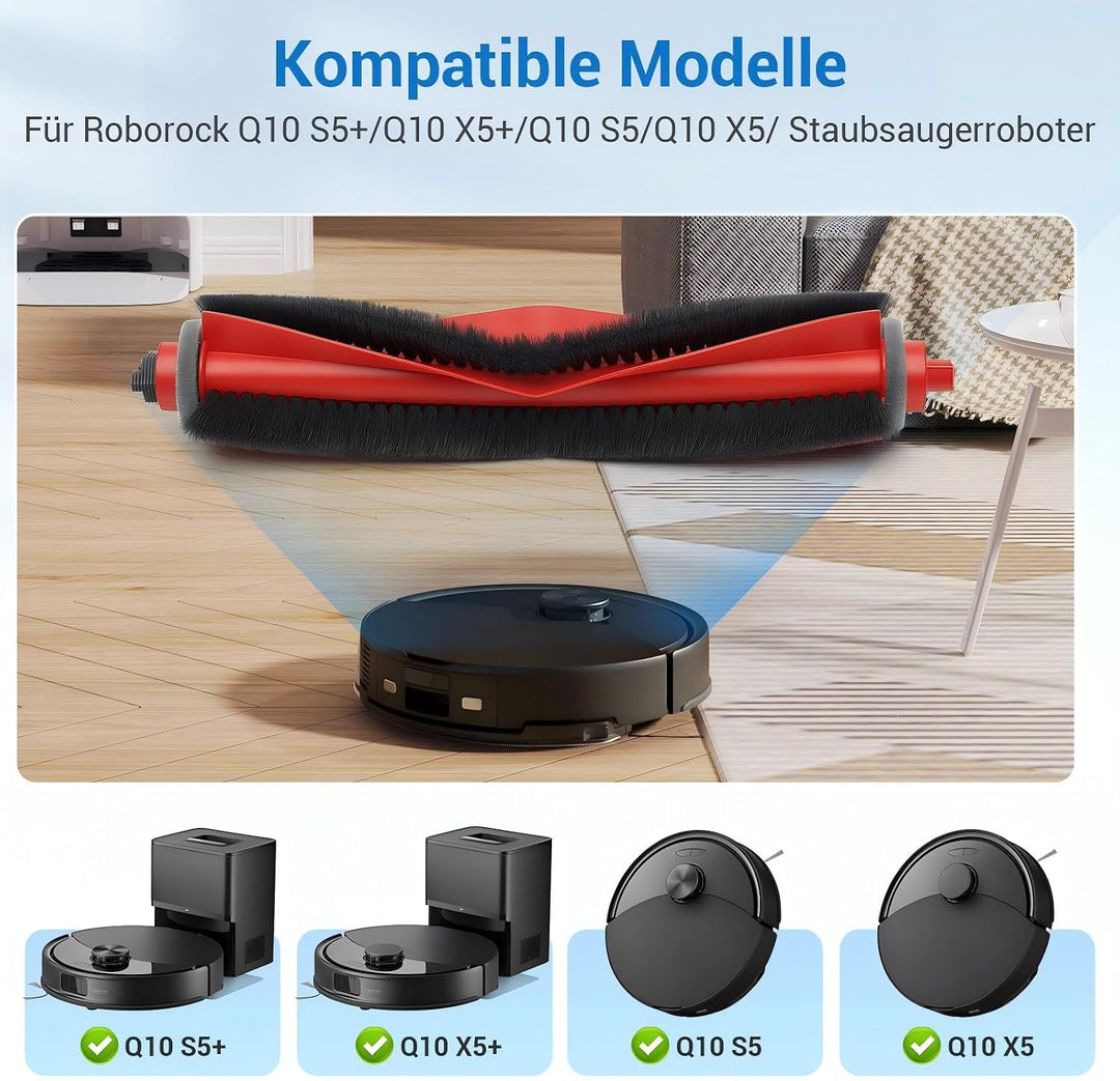 26 Pack Ersatzzubehörteile für Roborock Q10 S5/Q10 S5+/Q10 X5/Q10 X5+Roboterstaubsauger mit 2 Walzen