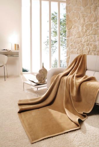 Biederlack bocasa 79280 Thermosoft Kamel ca. 220 x 240 cm 7% Baumwolle 7% Polyester 86% Dralon Beige