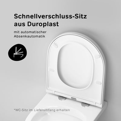 AM.PM Hit - Spülrandloses Wand-Hänge-WC inkl. WC-Sitz mit Soft-Close-Absenkautomatik - Wand-WC Hänge