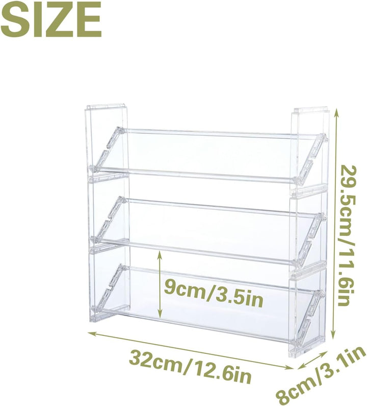 3 Stufiger Acryl Ständer,Kartenständer Präsentationsständer für Aufkleber Sammelkarten Vitrine für A